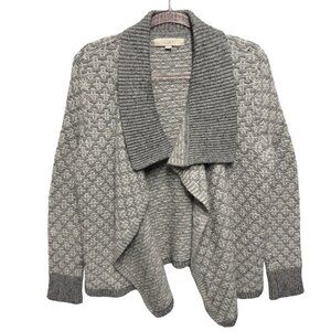 Loft Chunky Thick Knit Fuzzy Plush Sweater Cardigan Jacket Drapey Open Front